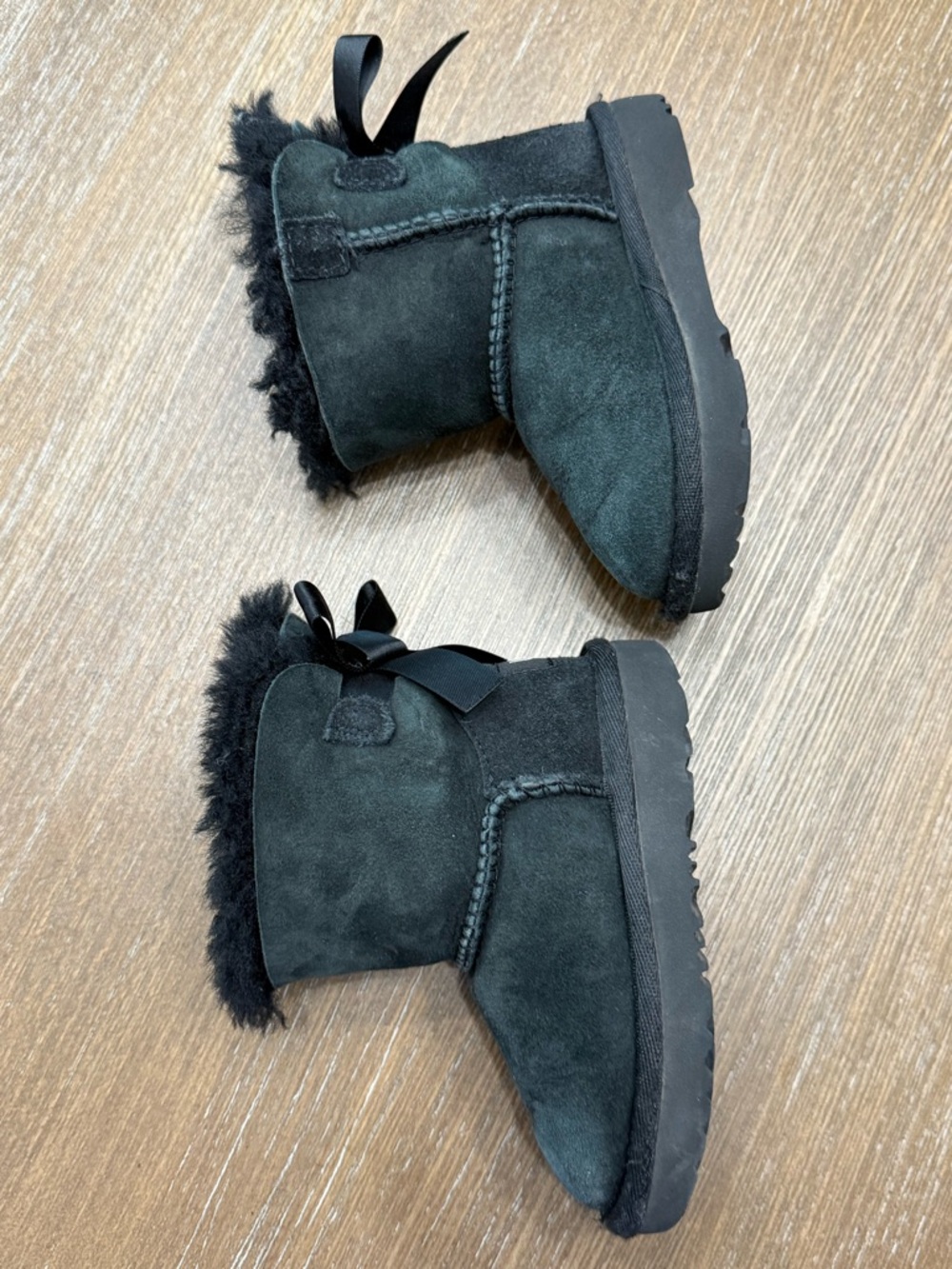 UGG Toddler Black Bow Boots - Size 6 / 6c